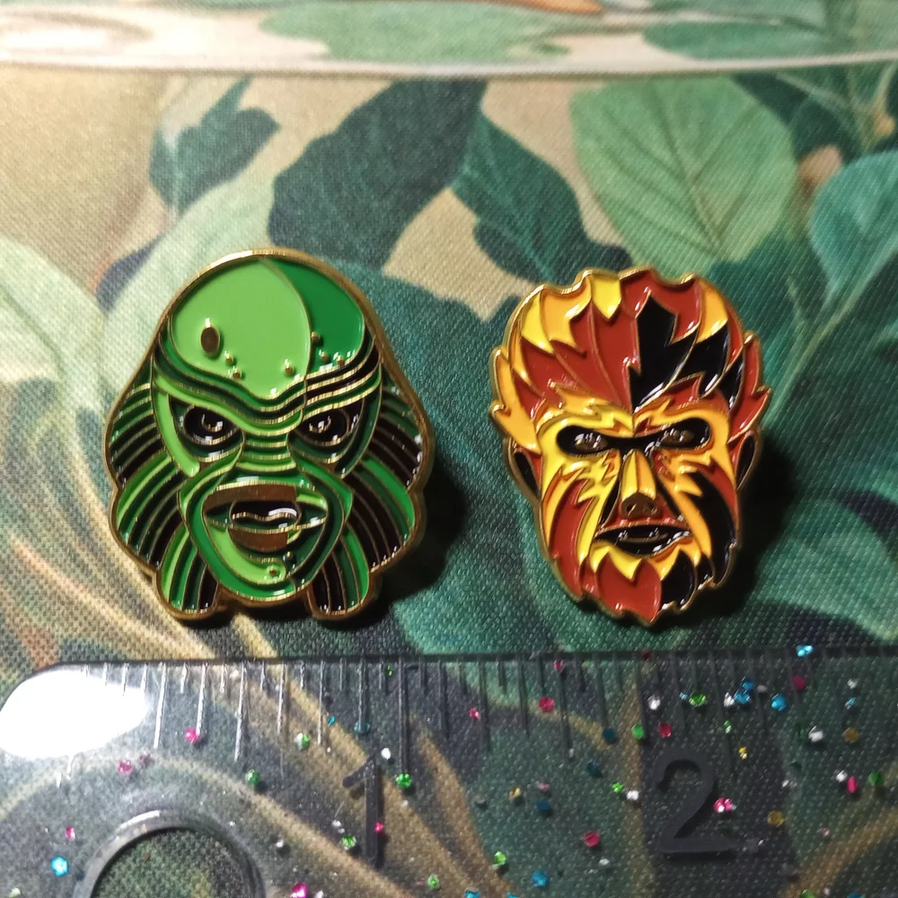 NEW Wolfman & Creature Black Lagoon Universal Horror Pin Set Halloween Spooky